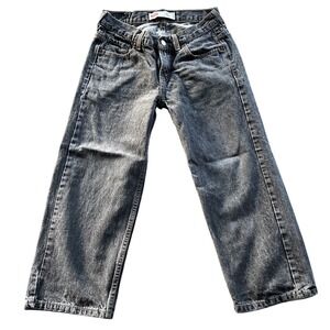 Vintage Levi's Boys 550 Jeans 8 Husky Relaxed Fit Black Gray Denim Y2K‎ 28x23